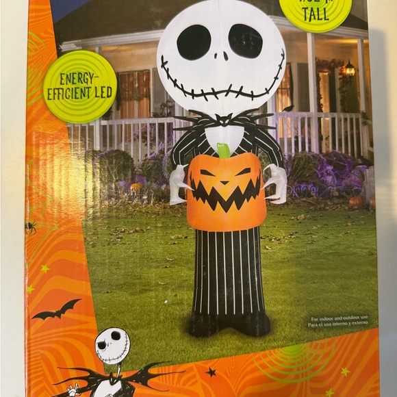 Jack Skellington holding a jack-o’-lantern inflatable- NIB